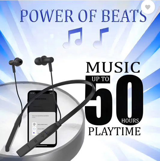 Worricow Branded Wireless Bluetooth Neckband With Comfortable Design, Stereo Bass. Bluetooth  (Black, In the Ear)
